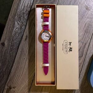 Coach Silicon Watch, Orange and Pink
